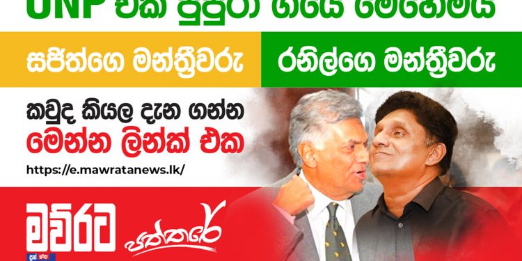 රනිල්ගේ UNP එකයි සජිත්ගේ UNP එකයි
