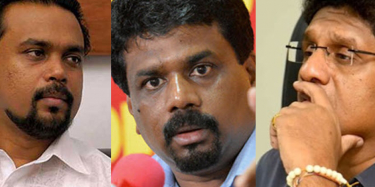 විමල්ගේ වම් කනට ගහපු අනුර සජිත්ගේ දකුණු කනට ගහයි (VIDEO)