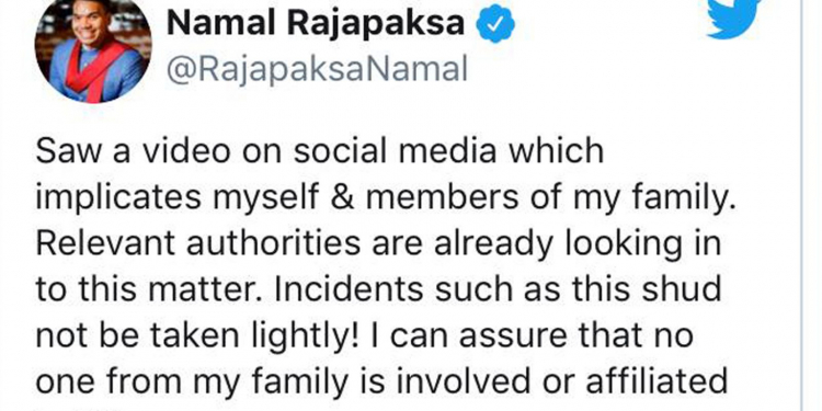 ගෝඨාගේ-මහින්දගේ නම් කියමින් සුපිරි ඉඩම් කොල්ලයක්: නාමල් ප්‍රතිචාර දක්වයි (VIDEO)
