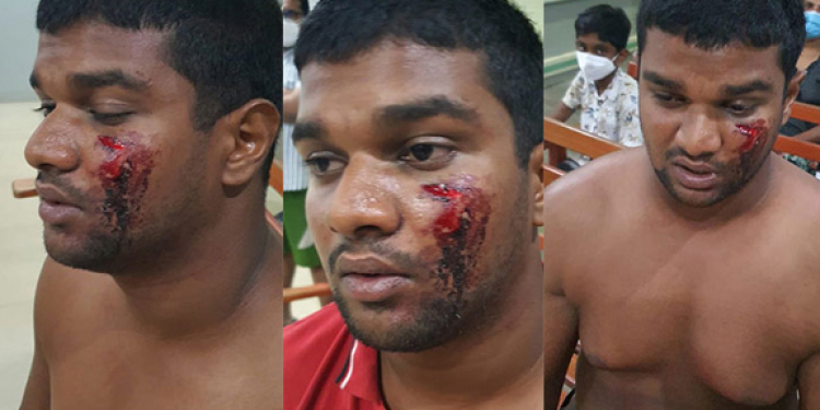 මෛත්රීගෛ් පුතාට පොලිසිය ඇතුළෙදි ගහලා