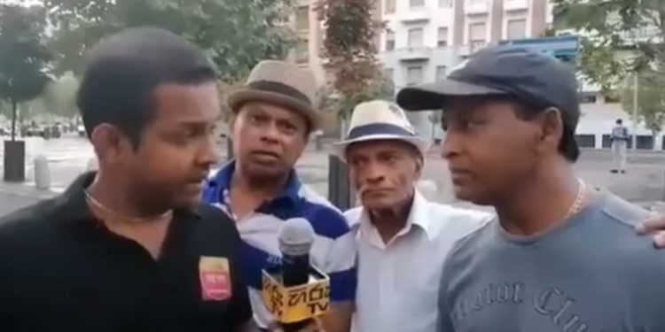 මහින්දට පක්ෂවත් ඉතාලියේ උද්ඝෝෂණයක්! ආපු තුන්දෙනා කියපු කතාව! (VIDEO)