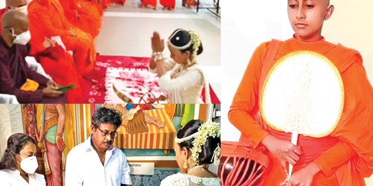 ‘සසරින් එතෙරට පියවර මැන යන දුවේ..! පහන නිවුණා සේ නිවසේ පාළුව දැනේ..!’ මනාලියක ලෙස සැරසී ගිහිගෙයින් නික්ම මෙහෙණි සස්නට ඇතුළු වූ  දිල්මි හංසනී..!