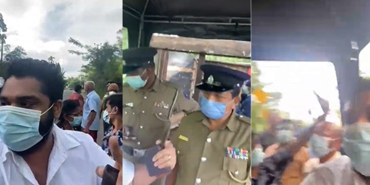 මෙන්න නවත්වපු බස්…! මෙන්න නවත්වපු සෙනග…! මෙන්න නවත්වපු පොලිසිය…! (VIDEO)