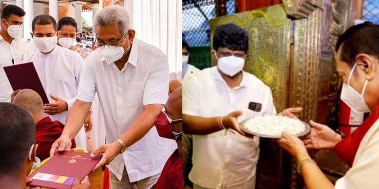 ජනපති මහසමන් දේවාලයේ! අගමැති දළදා මාළිගාවේ!