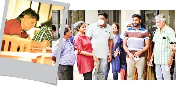 පාඩම් කළේ පාන්දර දෙකට තුනට ඔන්ලයින් ක්ලාස්වලට ගිහින්! වාහනේ එනකොටත් පාඩම් වැඩ! හැංගි හැංගි සජිත් කරන මොකද්ද මේ විභාගය!