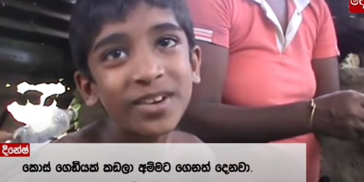 තාත්තට ලේ පිළිකාවක්! ඉන්න හිටින්න තැනක් නෑ! අක්කලා මල්ලිලා 6 දෙනාගේ බඩ පුරවන්න අවුරුදු නවයේ අයියා කොස් කඩනවා! වේල් තුනටම කන්නෙ ලුණු දාපු කොස්! (VIDEO)