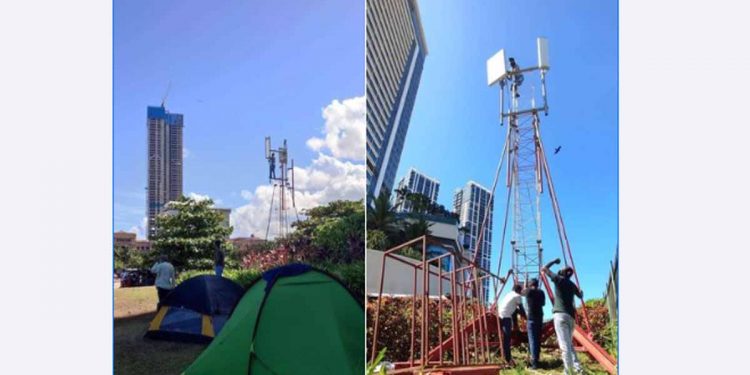 ආණ්ඩුවෙන් ‘ජෑමර්’ සවි කරද්දී ප්‍රධාන සමාගමකින් ගෝඨාගෝගමට 4G කුළුණක්!