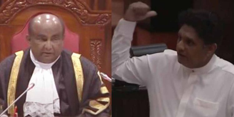 කතානායක පචයෙක්! ටොම් පච කියන්න එපා! මම කියපු හැම වචනයක්ම ඇත්ත! බොරු නම් දිනේෂ් ගුණවර්ධන ඇමැතිතුමාගෙන් අහන්න! සජිත් විමසද්දී දිනේෂ් නිහඬව සිටී! (VIDEO)