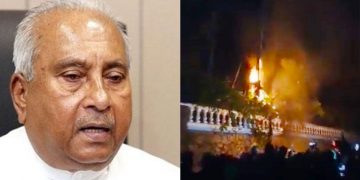 ලොකුගේ ගේ නිවස ඉදිරිපිට ඇවිලෙයි! (Video)