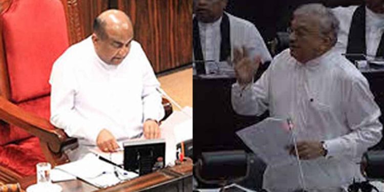 ඔබතුමා හරියට වැලිගම සංවර්ධන කමිටුවේ සභාපති වගේ මෙතනත් වැඩ කරන්නේ! ඔබතුමා කුමන්ත්‍රණකාරයෙක්! මේ හැම ප්‍රශ්නයකටම මුල ඔබතුමා! ඔය කරන්නේ දේශපාලනයක්! පාර්ලිමේන්තුව විනාශ කළා! තුට්ටු දෙකේ වැඩ කරන්න එපා! කිරිඇල්ල කතානායකතුමාගේ සැබෑ ස්වරූපය එළියට දමයි! (VIDEO)