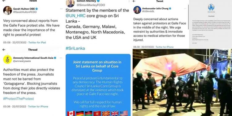 අරගලයේ ප්රහාරයට එරෙහිව එල්ලවුණු ජාත්යන්තර ප්රහාරය…