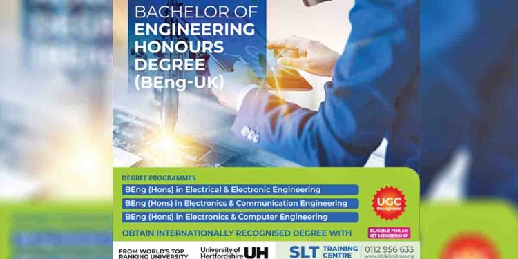 SLT Training Center වෙතින් University of Hertfordshire (UK) ඉංජිනේරු උපාධි…