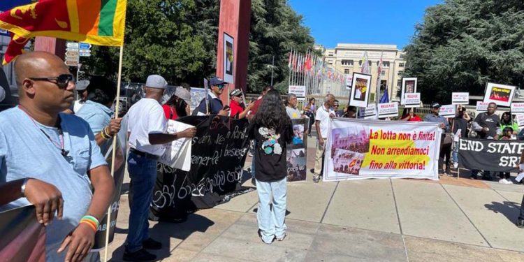 ත්‍රස්ත පනතට එරෙහිව ලාංකිකයෝ ජිනීවාවල උද්ඝෝෂණයක! (VIDEO)