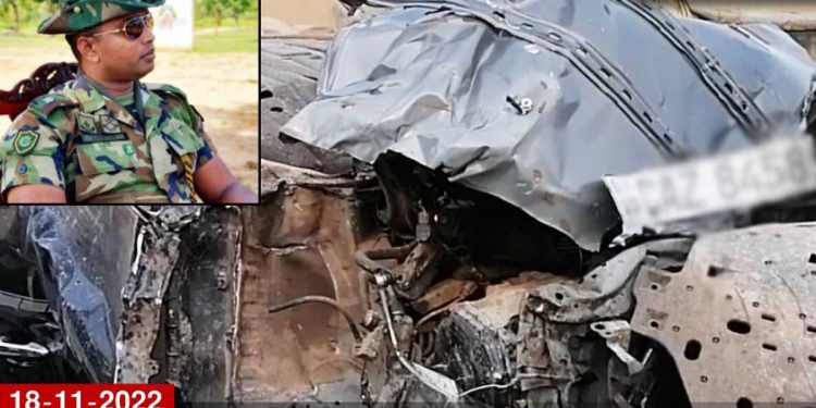 ගල්ගමුවේ අනතුරකින් මේජර් ඇතුලු තිදෙනෙක් මියයයි! වාහනය කුඩුපට්ටම්! තවත් දෙදෙනෙක් අනුරපුර රෝහලේ! (VIDEO)