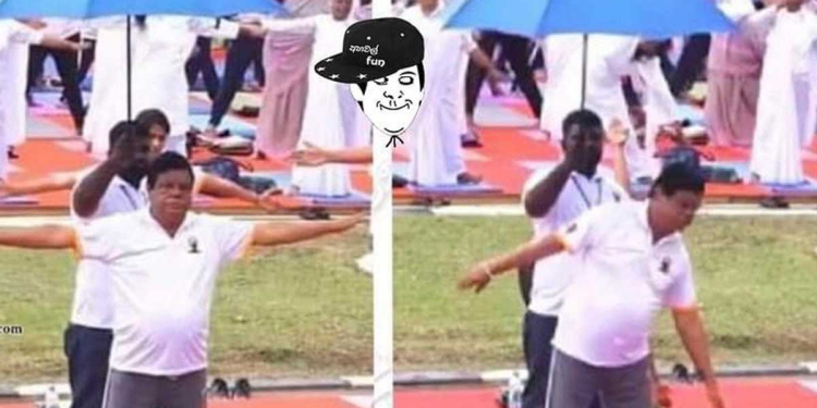 ආරක්ෂක නිලධාරීන් කුඩ අල්ලන් ඉඳිද්දී ආණ්ඩුවේ ඇමැතිවරු නිදහස් චතුරශ්‍රයේ ව්‍යායාම කරන වීඩියෝ එක සමාජ මාධ්‍යයේ ‘වයිරල්’ වෙයි! මෙන්න වීඩියෝ එක! VIDEO & PHOTOS I Sri Lanka Latest News