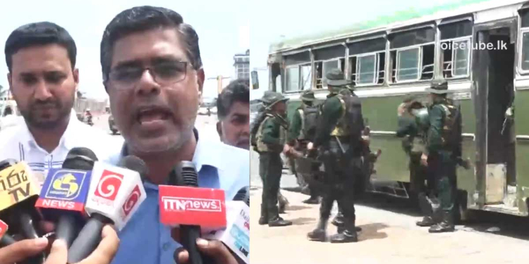 මුජිබර් ජනාධිපති ලේකම් කාර්යාලයට ගිහින් ගේම ඉල්ලයි! බස් එකක් පුරවගෙන හමුදාවත් ඇවිත් බැස්සේ මුජිබර්ගෙන් ගේම ඉල්ලන්නද? VIDEO I Sri Lanka Latest News