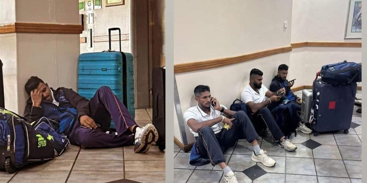 සිම්බාබ්වේ ගිය අපේ ටීම් එක නන්නත්තාරයි! පැය ගණන් බිම වාඩි කරවලා තියයි! PHOTOS I Sri Lanka Latest News