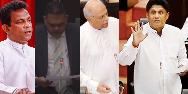 එදා ජනාධිපති එක්ක තනිවම හැප්පුණු සජිත් අද ක්රිකට් ප්රශ්නයයි ඡන්ද කල්දැමීම ගැනයි අහලා ආණ්ඩුව එක්ක තනිවම හැප්පෙයි! විපක්ෂනායකවරයාට තියෙන අයිතිය ගැන ලෝ ප්රකට පොත් 3කින් උදාහරණ ගෙන දක්වයි! VIDEO I Sri Lanka Latest News