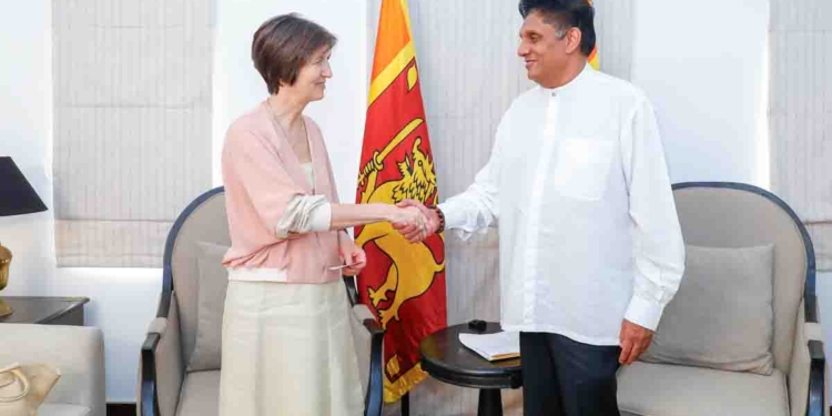 සජිත් රට වෙනුවෙන් සැබෑ රාජ්‍යතාන්ත්‍රිකයකු ලෙස ලොකු වැඩක් කරයි! ස්විට්සර්ලන්තයේ තානාපතිනිය හමුවී රටේ ආර්ථිකයටත් ජනතාවටත් ලොකු තර්ජනයක් වෙලා තියෙන විදුලි බල ප්‍රශ්නය විසඳගන්න මැදිහත් වෙන්නැයි ඉල්ලයි! VIDEO & PHOTOS I Sri Lanka Latest News