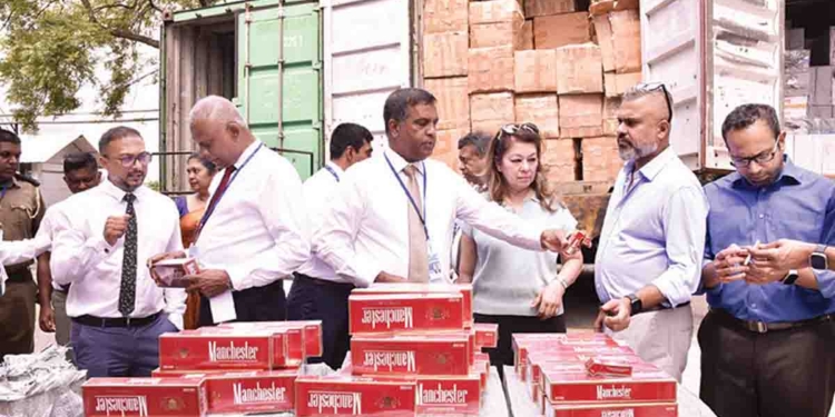 හොර පාරෙන් ගෙනාපු බිලියන 1.2ක් වටිනා සිගරට් විනාශ කරයි! ආණ්ඩුවට වෙන්න තිබූ පාඩුව බිලියන 1.8ක්! I Sri Lanka Latest News