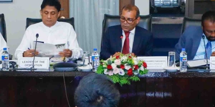 වී අස්වැන්න 41%කින්… මාළු අස්වැන්න 20%කින් අඩුවෙනවා! ලංකාව මුහුණදෙන්න නියමිත බරපතළ අවදානමක් ගැන මාලදිවයින් හිටපු ජනාධිපති නෂීඩ් හමුවේ සජිත්ගෙන් විශේෂ හෙළිදරව්වක්! දැන් තියා ලෑස්ති නොවුණොත්…? VIDEO & PHOTOS I Sri Lanka Latest News
