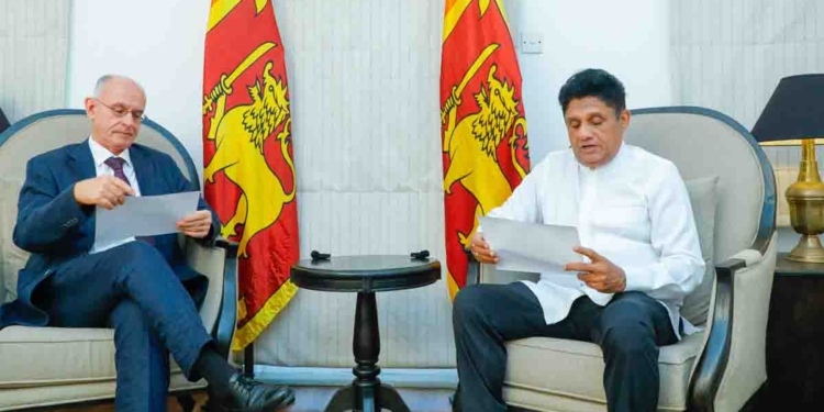 ලංකාවට යළි ගොඩනැගෙන්න පුළුවන් උපරිම දායකත්වය ලබා දෙන්න! අද උදේම විපක්ෂනායක සජිත් ජර්මානු තානාපති හමුවී වැඩ පටන් ගනී! විනාශ වෙච්ච කෝච්චි පාරවල්-රෝහල් පද්ධතිය හදන්න තාක්ෂණික සහාය සහ දායකත්වය ඉල්ලයි! VIDEO & PHOTOS I Sri Lanka Latest News