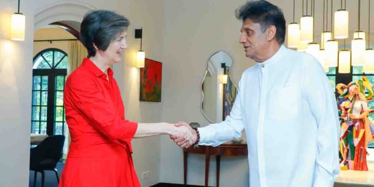 විපක්ෂනායක සජිත් හදිසියේම ස්විට්සර්ලන්ත තානාපතිවරිය හමුවෙන්න ගියේ ඇයි? VIDEO & PHOTOS I Sri Lanka Latest News
