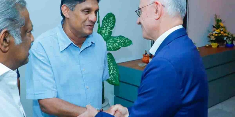 විපක්ෂනායක සජිත් ජර්මානු තානාපති කාර්යාලයට යයි! උණුසුම් පිළිගැනීමක්! විදෙස් තානාපතිවරු රැසක් සමග විශේෂ හමුවක්! VIDEO & PHOTOS I Sri Lanka Latest News