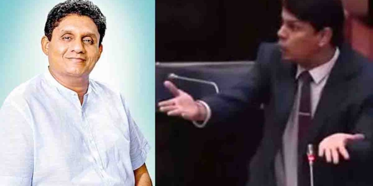සභාවේදී ආණ්ඩුව පැත්තෙන් මන්ත්රී අර්චුනාට අපහාස කරද්දී විපක්ෂනායක සජිත් අර්චුනා වෙනුවෙන් පෙනී සිටී! VIDEO I Sri Lanka Latest News